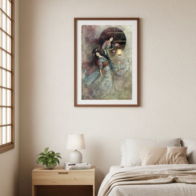 Poster Duas donas e Lanterna por Warwick Goble (Criador carregado)