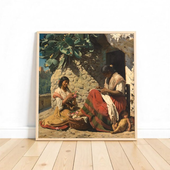 Poster Duas Gipsy Women Fora de sua Algodão, P.S. Krøyer (Criador carregado)