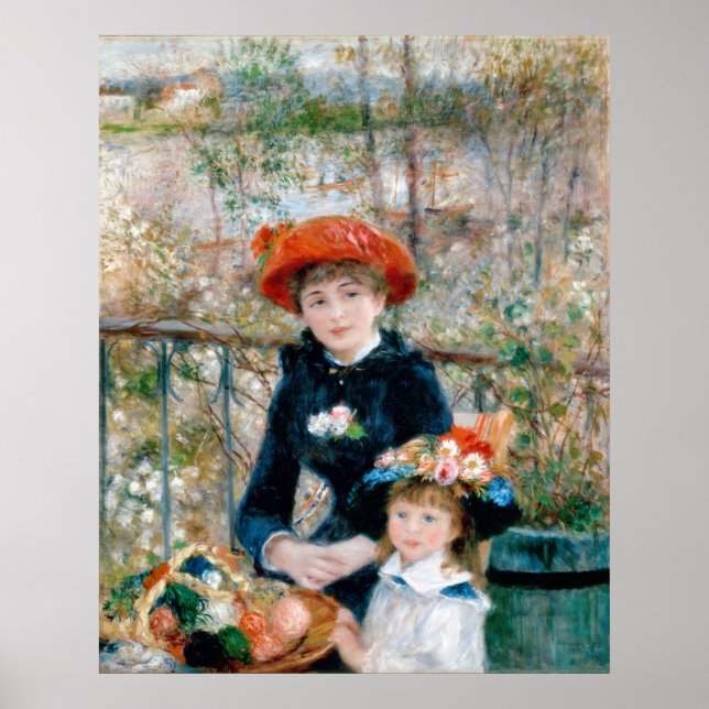 Poster Duas Irmãs - Pintura Impressionista Renoir (Frente)