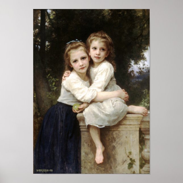Pôster Duas Irmãs por William Bouguereau (Frente)