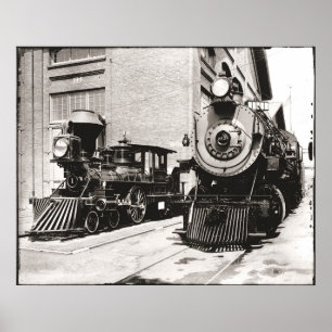 Poster Duas locomotivas a vapor