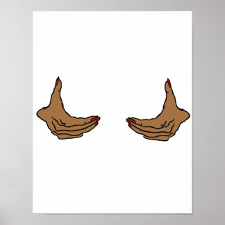 Poster Duas mãos de mulher negra de desenho animado segur