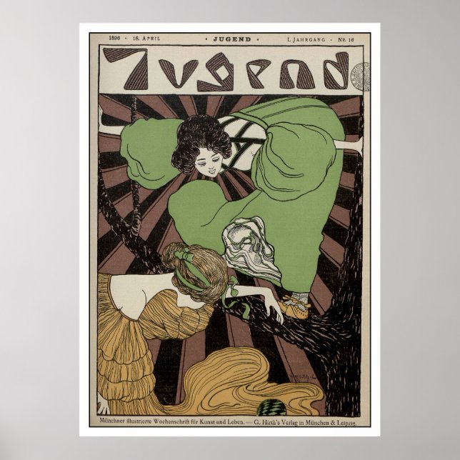 Pôster Duas Meninas - Art Nouveau (Frente)