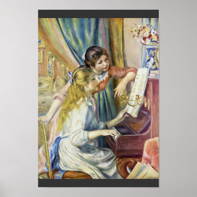 Pôster Duas Meninas No Piano, Por Pierre-Auguste Renoir (Frente)