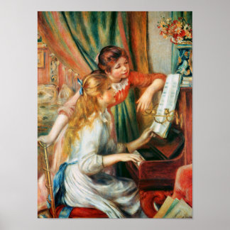 Pôster Duas Meninas no Piano por Renoir