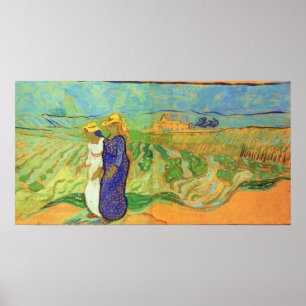 Poster Duas Mulheres Atravessando os Campos por Vincent v