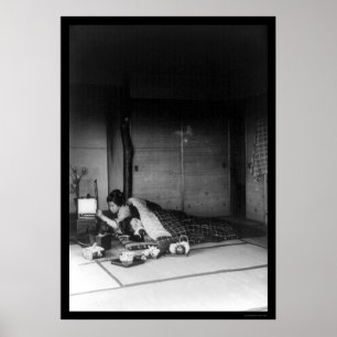 Poster Duas mulheres em um quarto japonês 1909