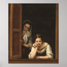 Duas mulheres em uma janela - Murillo Fine Art Pos