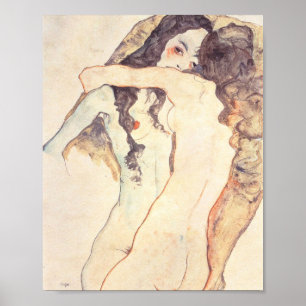 Poster Duas Mulheres Embarcando Egon Schiele