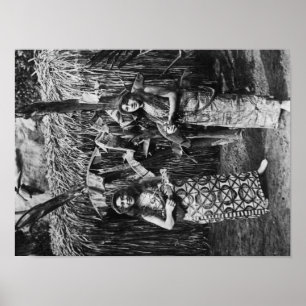 Pôster Duas mulheres havaianas com fotografia de Ukalalee