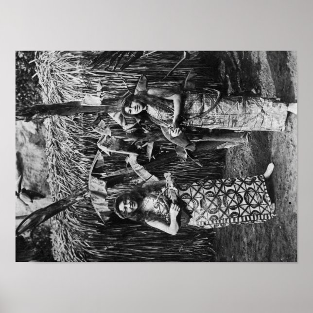 Pôster Duas mulheres havaianas com fotografia de Ukalalee (Frente)