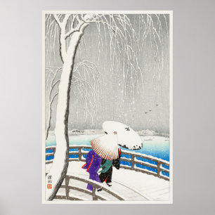 Poster Duas Mulheres na Ponte Yanagi por Ohara Koson (192