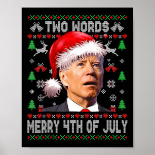 Poster Duas Palavras Feliz 4 De Julho Joe Biden Natal 