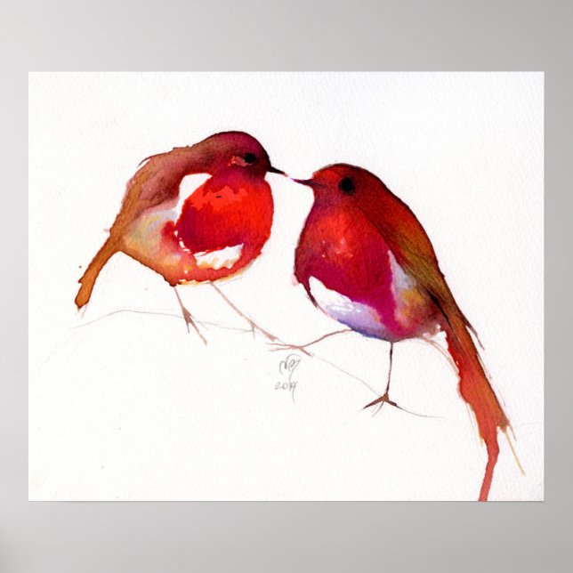 Pôster Duas Pequenas Aves De Tinta 2014 (Frente)