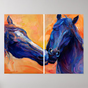 Poster Duas Pinturas Na Cabeça Do Cavalo: Arte Moderna Da