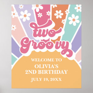 Poster Duas placas de espuma Groovy Rainbow Sunshine dais