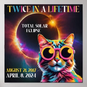 Poster Duas Vezes Na Vida Total Eclipse Solar 2024 Engraç