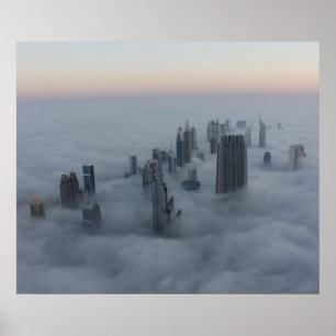 Poster Dubai above the clouds