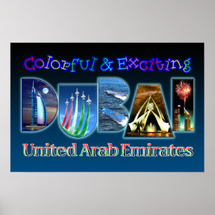 Pôster Dubai colorido e excitando