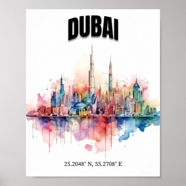 Poster Dubai Skyline (Frente)