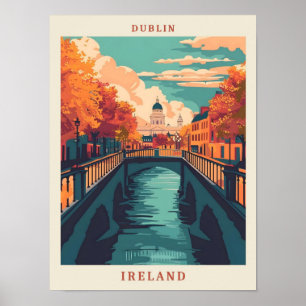 Poster Dublin Ireland Art Elegant Viagens vintage