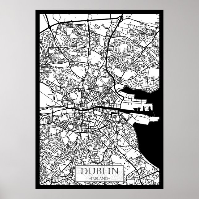 Poster Dublin Ireland City Map (Frente)