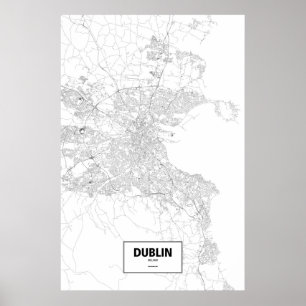 Poster Dublin, Ireland (preto no branco)