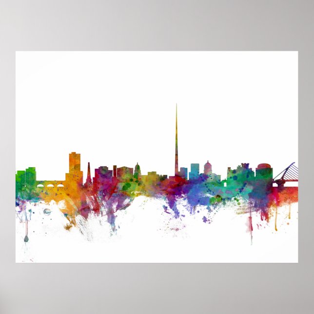 Poster Dublin Ireland Skyline (Frente)