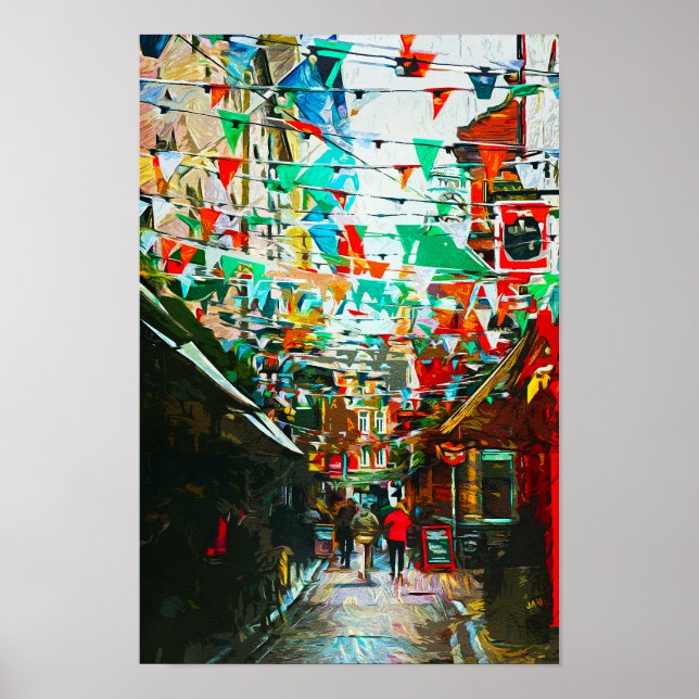 Poster Dublin, Irlanda City Street Scene (Frente)