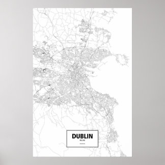 Poster Dublin, Irlanda (preto no branco)