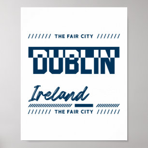 Poster Dublin Irlanda Tipografia Moderna Desenho de Cidad