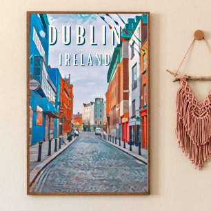 Poster Dublin, la ville des tradicionais irlandaisaisaisa