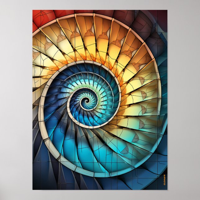 Poster Dubman Designs: Colagem do Espectro do Arco-íris d (Frente)