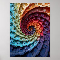 Dubman Designs: Espiral Trippy Arco-íris de Fibona