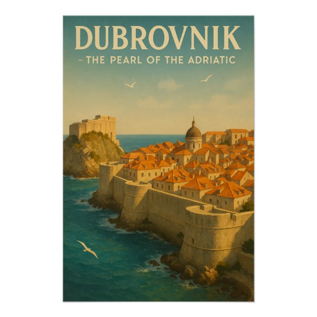 PÔSTER DUBROVNIK — A PÉROLA DO ADRIÁTICO (Frente)