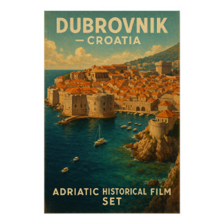Pôster Dubrovnik, Croácia – Costa Adriática.