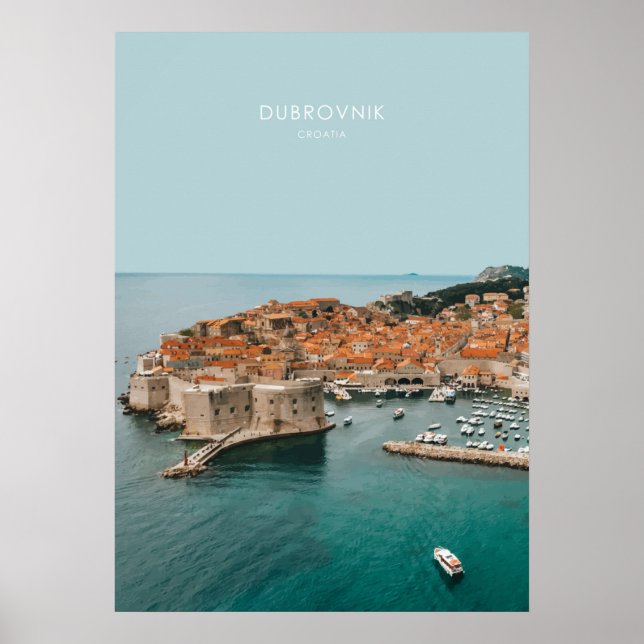 Poster Dubrovnik, Croácia Viagem Trabalho de arte (Frente)