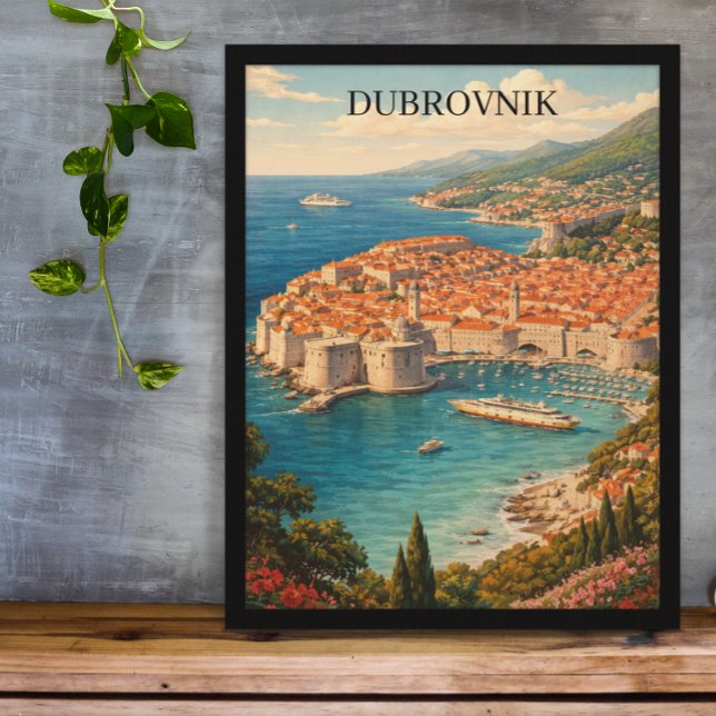 Poster Dubrovnik, Croatia – Pearl of the Adriatic Travel (Dubrovnik, Croatia – Pearl of the Adriatic Travel Poster)