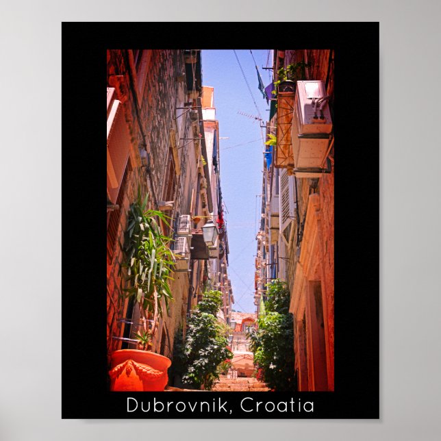 Poster Dubrovnik Dentro, as antigas muralhas da cidade II (Frente)