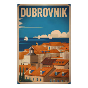 Pôster Dubrovnik vintage