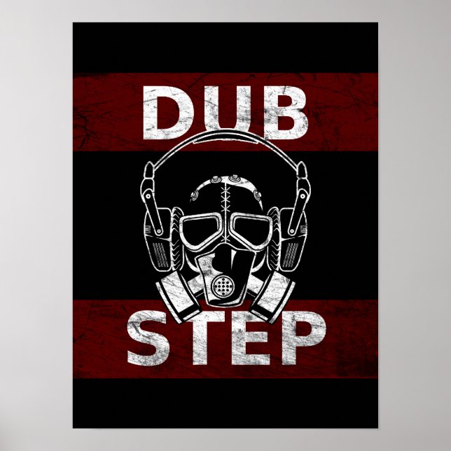 Poster Dubstep gas mask & headphones (Frente)