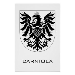 Pôster Ducado da Carníola Arte Heráldica Monocromática