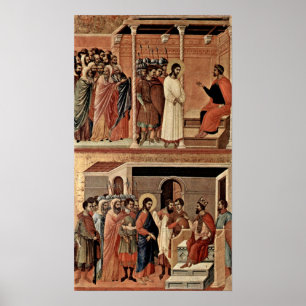 Pôster Duccio di Buoninsegna - cristo antes de Pilate