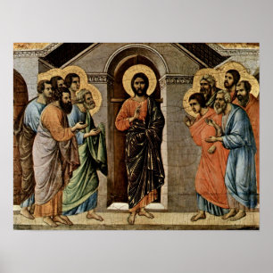 Pôster Duccio di Buoninsegna - o cristo aparece aos