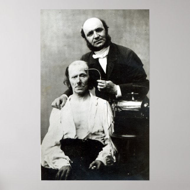 Poster Duchenne de Boulogne com um "paciente vítima" (Frente)