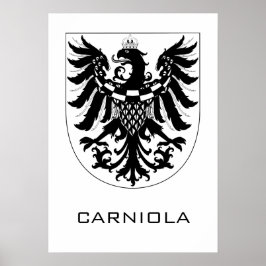 Poster Duchy of Carniola Monochrome Heraldic Art