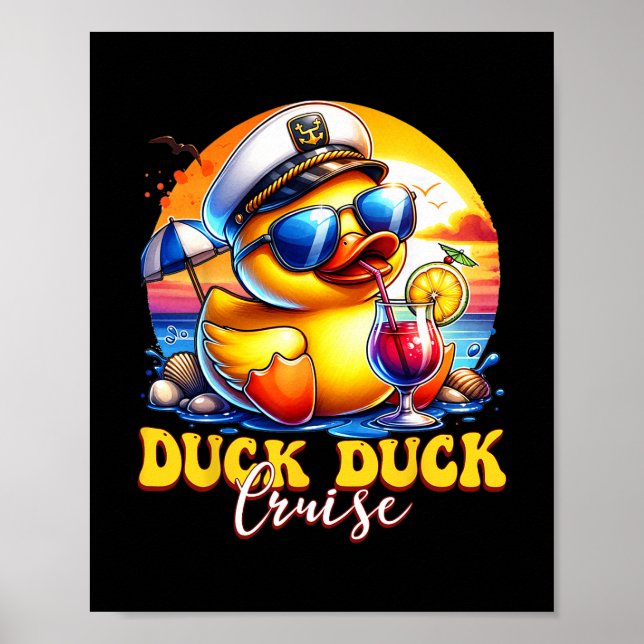 Poster Duck Duck Cruise Funny Family Cruising Matching Gr (Frente)