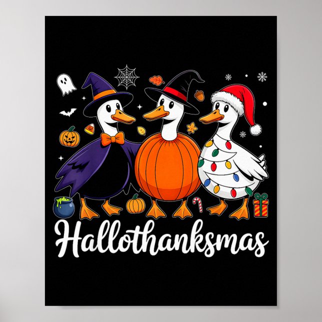Poster Duck Halloween Thanksgiving Christmas Happy Hallot (Frente)