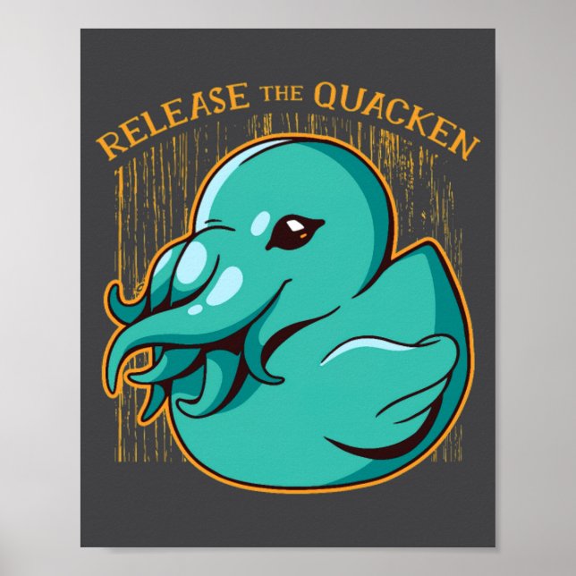 Poster Duck Kraken Release The Quacken Funny Rubber Boxer (Frente)