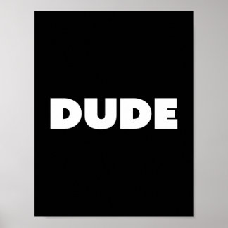 Poster Dude Pop Typography Black And White Customizable
